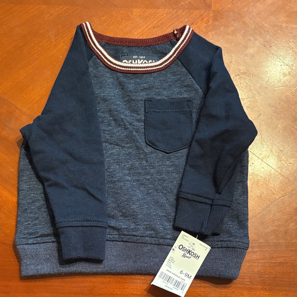 OshKosh B'gosh Navy & Heather Pocket Raglan Sweatshirt
